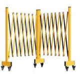 Garvee Metal Expandable Barricade, 9 Ft Folding Security Gate, Rotatable & Portable Expandable Barricade Gate Outdoor, Industrial Expandable Barricade Gate with Casters, Yellow&Black - Yellow and Black