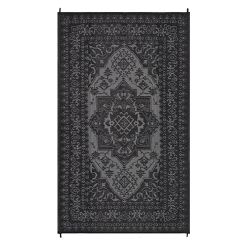 Garvee Reversible Outdoor Plastic Straw Rug 8x10ft – Waterproof, Non-Slip, UV Resistant, Collapsible Area Mat for Patio, Garden, Deck, Camping, Picnic – Easy to Clean, Black and Gray