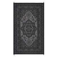 Garvee Reversible Outdoor Plastic Straw Rug 8x10ft – Waterproof, Non-Slip, UV Resistant, Collapsible Area Mat for Patio, Garden, Deck, Camping, Picnic – Easy to Clean, Black and Gray