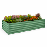 Garvee 6x3x2ft Galvanized Raised Garden Bed,Deep Root Planter Box for Vegetables,Flowers,Herbs-Large Metal Raised Garden Bed Kit Outdoor,Green - Green