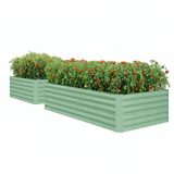 Garvee 2-Pack 8' × 4' × 2' Metal Raised Garden Beds, 24-Inch Deep Open-Bottom Planter Boxes for Vegetables, Herbs & Flowers, Green - Green