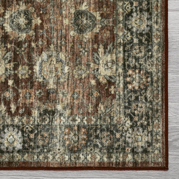 Garvee Hallway Rugs, Machine Washable Traditional Rug, Non Slip Floor Carpet, Low Pile Soft Printed Vintage Rug for Home Decor Entryway Bed Room Laundry Room Indoor