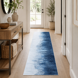Garvee 2' x 6' Ombre Abstract Runner Rug, Washable Non-Slip Low-Pile Rug for Hallway, Kitchen & Entryway, Blue Gradient - Blue Gradient