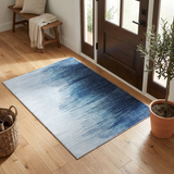 Garvee 2' x 3' Ombre Abstract Area Rug, Washable Non-Slip Low-Pile Rug for Entryway, Bedroom & Kitchen, Blue Gradient - Blue Gradient
