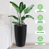 Garvee 22" Tall Round Planter Set of 2, Self Watering Pots for with Water Level Monitor and Built-In Drainage, Large Flower Pot for Patio, Porch, Living Room, or Home Office