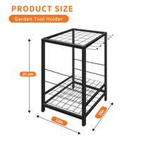 Garvee 15″×15″×27.2″ Garden Tool Organizer, Metal Yard Tools Storage, Yard Tool Organizer, Heavy Duty Garden Tool Organizer for Garage, Garage Tool Organization and Storage for Garage, Shed, Outdoor, Tool Stand, Black