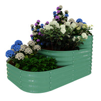 Garvee 3-Tier Galvanized Raised Garden Bed Kit - Modular Planter Box w/Rust-Resistant Steel, Tool-Free Assembly for Vegetables/Herbs, Green