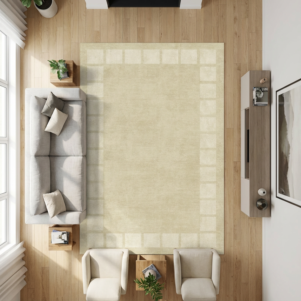 Garvee Large Washable Area Rug 10x13 Modern Bordered Living Room Rug Geometric Bedroom Rug, Non Slip Non Shedding Floor Carpet, Distressed Beige Rug, Soft Low Pile Rug for Office
