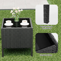 Garvee Patio Porch Furniture Sets 3 Pieces PE Rattan Wicker Chairs with Table Outdoor Garden Furniture Sets