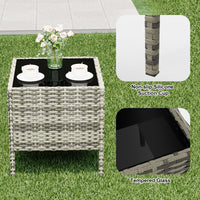 Garvee Patio Porch Furniture Sets 3 Pieces PE Rattan Wicker Chairs with Table Outdoor Garden Furniture Sets