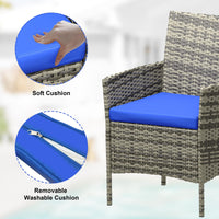 Garvee Patio Porch Furniture Sets 3 Pieces PE Rattan Wicker Chairs with Table Outdoor Garden Furniture Sets