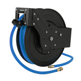 Garvee Retractable Air Hose Reel 3/8"x25ft Hybrid Hose Auto Rewind 180° Mount Steel Workshop Garage - Blue