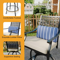 Garvee Outdoor High Swivel Bar Stools, Bar Height Patio Chairs with Cushions, Tall Counter Height Swivel Chairs for Outdoor Use