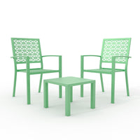 Garvee 3-Piece Outdoor Bistro Set, Modern Patio Furniture Set with Chairs and Table,for Lawn,Garden,Balcony
