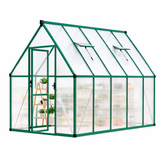 Garvee Heavy Duty Polycarbonate Greenhouse Kit - Large 6x11 FT Walk-In Outdoor Greenhouse with Aluminum Frame, Roof Vent, Quick Setup, Enhanced Winter Plant Protection - Green - Green