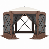 Garvee 13x13 ft Screen Tent with 6 Wind Panels - Instant Setup Outdoor Canopy, Wind & Rain Resistant Shelter with Full Mesh Walls for Camping, Backyard and Garden,Khaki - Beige & Khaki