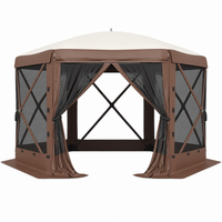Garvee 13x13 ft Screen Tent with 6 Wind Panels - Instant Setup Outdoor Canopy, Wind & Rain Resistant Shelter with Full Mesh Walls for Camping, Backyard and Garden,Khaki