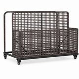 Garvee 2-Section Rolling Pool Float Storage Organizer, Outdoor Wicker PE Rattan Pool Caddy with Wheels for Pool Toys, Floats, Noodles & Patio Accessories, Black-Brown - Black-Brown