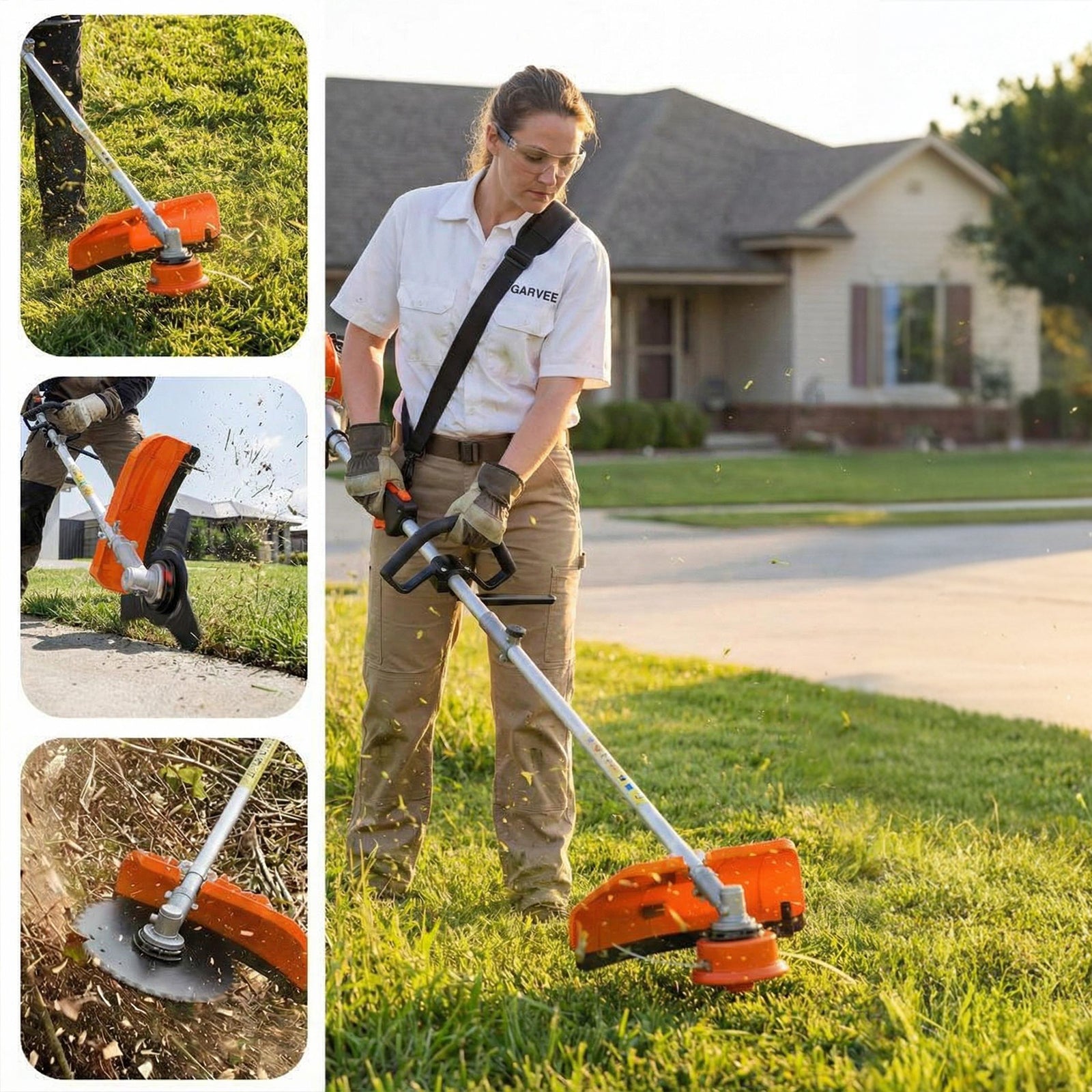 Garvee 52cc Gas Weed Wacker, 3-in-1 String Trimmer & Brush Cutter, Heavy-Duty Gas Powered Lawn Trimmer with Shoulder Strap & Anti-Vibration Handle