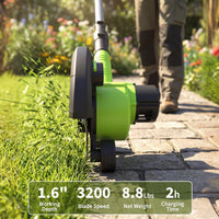 Garvee 20V Cordless Lawn Edger with 4.0Ah Battery, 9-Inch Steel Blade, Dual Wheels & 3-Depth Adjustment for Driveways and Sidewalks