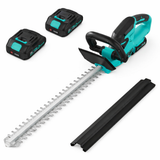 Garvee 20V Cordless Hedge Trimmer & Grass Shear, 22" Electric Hedge Cutter with 2×2.0Ah Batteries & Charger, 180° Rotating Head, Lightweight Garden Trimmer for Lawn, Shrubs & Bushes - Blue