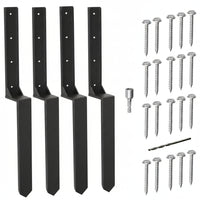 Garvee 33" Carbon Steel Fence Post Repair Kit (4-Pack) – Reinforced H-Frame Anchor Stakes with 16 Self-Tapping Screws, Nut Drivers & Drill Bits for Heavy-Duty Wood Fence Post Fix