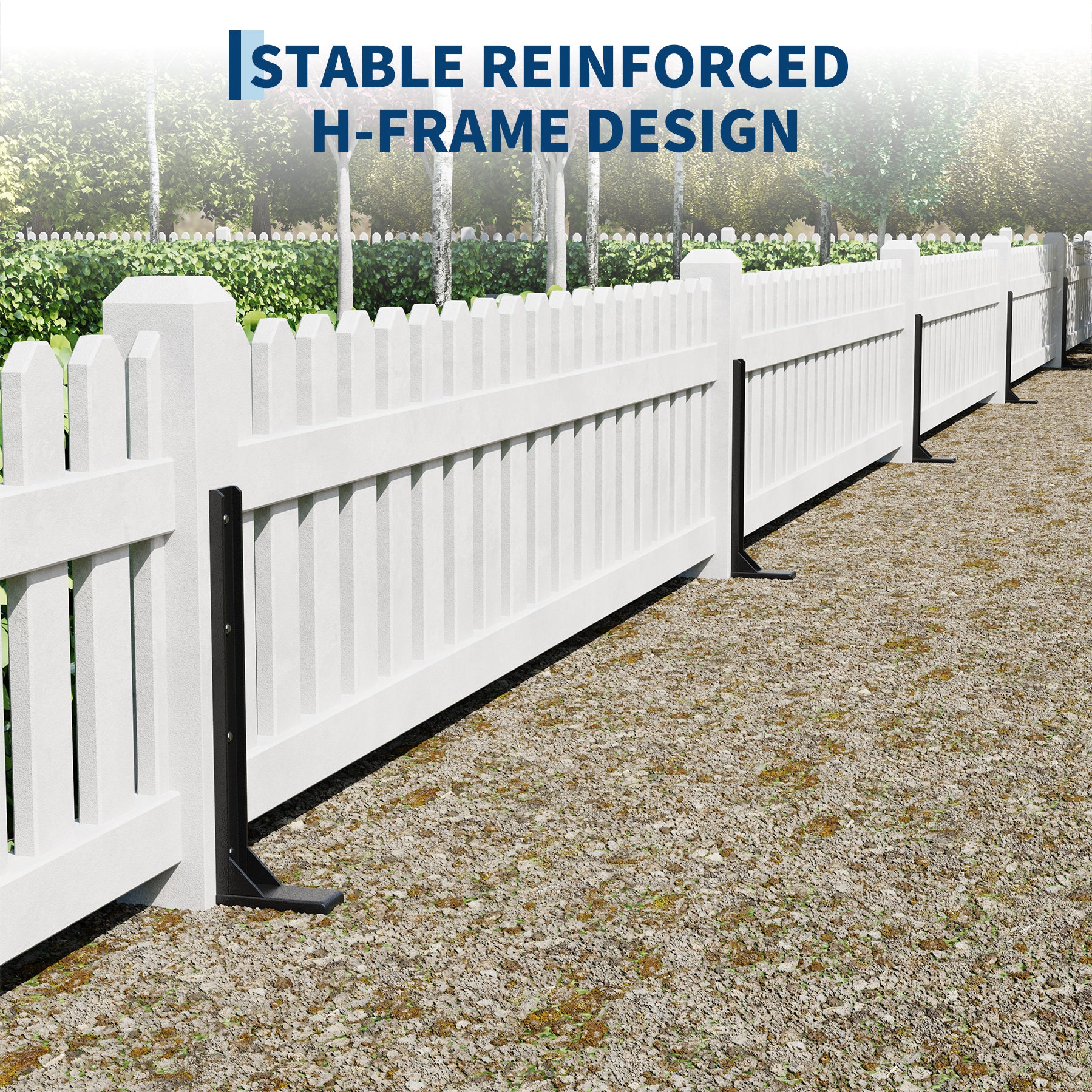 Garvee 33" Bulk Fence Post Repair Kit (6-Pack) – Heavy-Duty Carbon Steel H-Frame Anchor Stakes with 24 Self-Tapping Screws, Nut Drivers & Drill Bits for Large Backyard Renovation