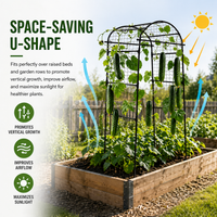 Garvee Metal Garden Arch Trellis for Climbing Plants, U-Shaped Plant Support for Raised Beds, Rust-Resistant Frame for Cucumbers, Vines & Vegetables