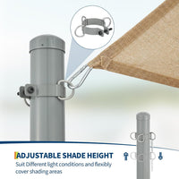 Garvee 10 ft Shade Sail Poles 2 Pack, Heavy Duty Rust-Resistant Outdoor Sun Shade Support Post Kit with D-Clamps for Patio, Backyard, Pool Deck, Garden,Grey