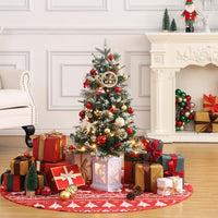 Garvee 3ft Mini Christmas Tree, 2 Set Pre-Lit Artificial Tree with 78 Lights, Tabletop Christmas Tree with 8 Lighting Modes, Snow Flocked Xmas Tree with Snowflake Base, Battery Operated