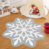 Garvee Christmas Bathroom Rugs 3x3 Snowflake Bath Mat, Non Slip Washable Area Rug, Low Pile Grey Soft Decorative Carpet, Foldable Floor Mats for Entryway, Bedroom, Under Christmas Tree - Snowflake Gray