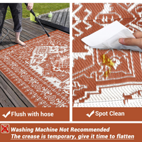 Garvee Outdoor Brick Red 9x12 Plastic Straw Rug, Waterproof Stain Resistant Reversible for Camping, Garden, Backyard, RV, Patio