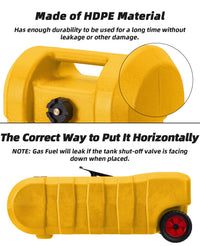Garvee 2-Pack 15 Gallon Portable Fuel Caddy with Manual Pump - Heavy-Duty Fuel Transfer Tank with Storage Toolbox, 10FT Delivery Hose, Mobile Gas Caddy for Cars, Lawn Mowers, and Boats, Yellow + Red