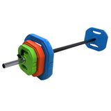 Garvee Adjustable Barbell Weight Set 20KG Multi-Color for Home and Gym Workouts, Odor-Free PU Coating, Comfortable Foam Grip