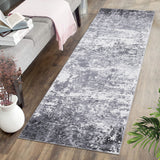 Garvee Modern Abstract Runner Rug 2x6 Washable Non Slip Soft Foldable Light Grey for Entryway Kitchen Laundry Room Bedroom - Light Gray