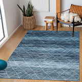 Garvee Modern Indoor Floor Carpet Non Slip Non Shedding Low Pile Area Rugs for Living Room Bedroom Nursery Dorm Home Decor - Blue