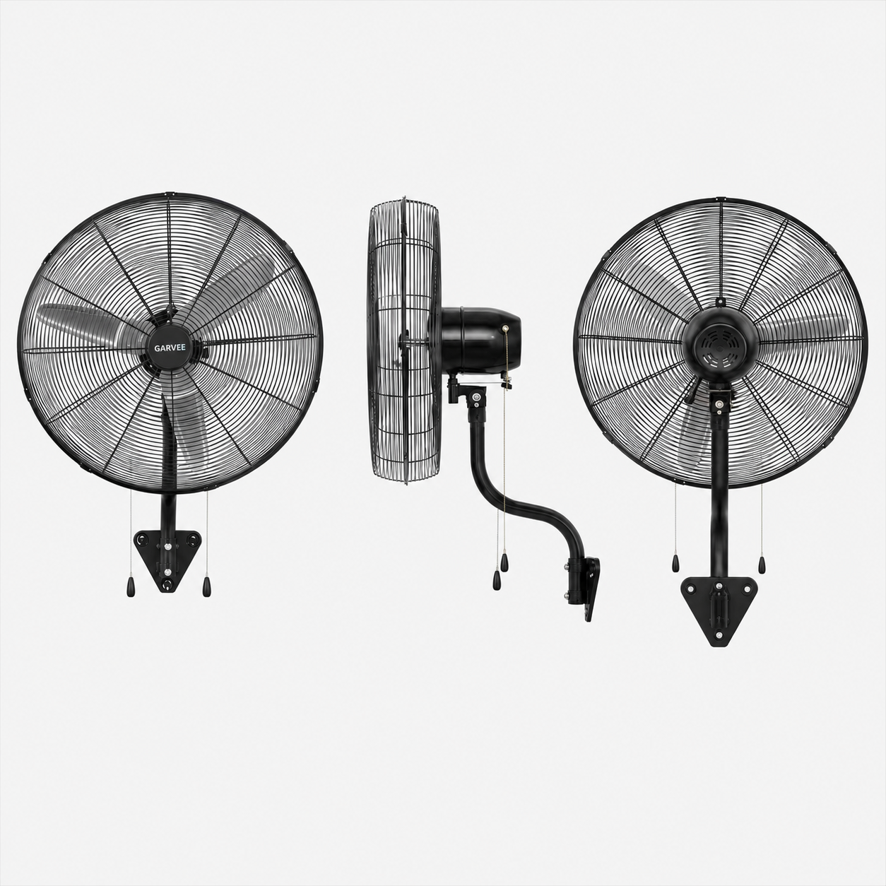 Garvee 26-Inch Wall Mount Fan - High Velocity 4900 CFM Industrial Oscillating Fan with Dual Pull Cord and 3 Speeds, Heavy-Duty Wall Fan for Garage, Workshop, and Patio
