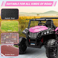 Garvee Ride - P Series: 12V Toy Electric Truck Utv with Large Wide Seat and Remote Control, Led Lights, Wireless Connection, Music, 2 Spring Suspension for 3-8 Boys & Girls