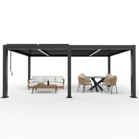Garvee 12' x 20' Aluminum Louvered Pergola, Adjustable Roof Patio Gazebo with Integrated Drainage, Rustproof All-Aluminum Frame for Deck, Backyard & Outdoor Dining, Gray