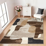 Garvee Modern Brown 9x12 Abstract Area Rugs - Washable, Stain Resistant - Soft Low Pile, Non-Slip Backing - Brown - Living Room, Bedroom, Nursery - Brown