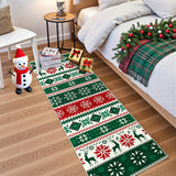 Garvee Christmas Runner Rug 2x6 Non Slip Stain Resistant Washable Low Pile Green Farmhouse Kitchen Hallway Entryway Decor - Green
