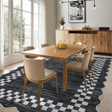 Garvee Bordered Dark Grey 10x13 Washable Rug Kids Room Non-Slip Low Pile Polyester Stain-Resistant Fade-Resistant Gray for Bedroom Living Room - Dark Gray