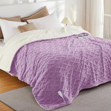 Garvee Electric Blanket King Size Dual Control - 10 Heat Levels & Time Settings - Thick Tufted Sherpa - ETL Certified, Fast Heating - 90"×100", Purple - Cozy Home Use - Lavender Purple