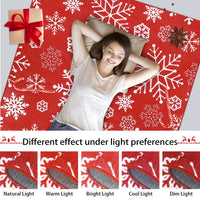 Garvee Christmas Area Rug 4x6 Snowflake Pattern Machine Washable Non Slip Polyester Indoor Decorative Accent Rug for Living Room Bedroom Kitchen