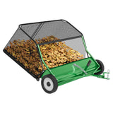 Garvee 42-Inch Tow-Behind Lawn Sweeper, 12 Cu.Ft Hopper, Adjustable Brush Height, Foldable Storage, Dump Rope, Universal Hitch, Yard Leaf & Grass Collector, Green - Green