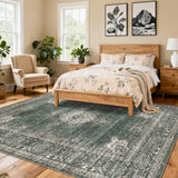 Garvee Floral Vintage Area Rug Soft Non-Slip Machine Washable Distressed Design Brown 8x10ft Living Room Bedroom Dining - Brown