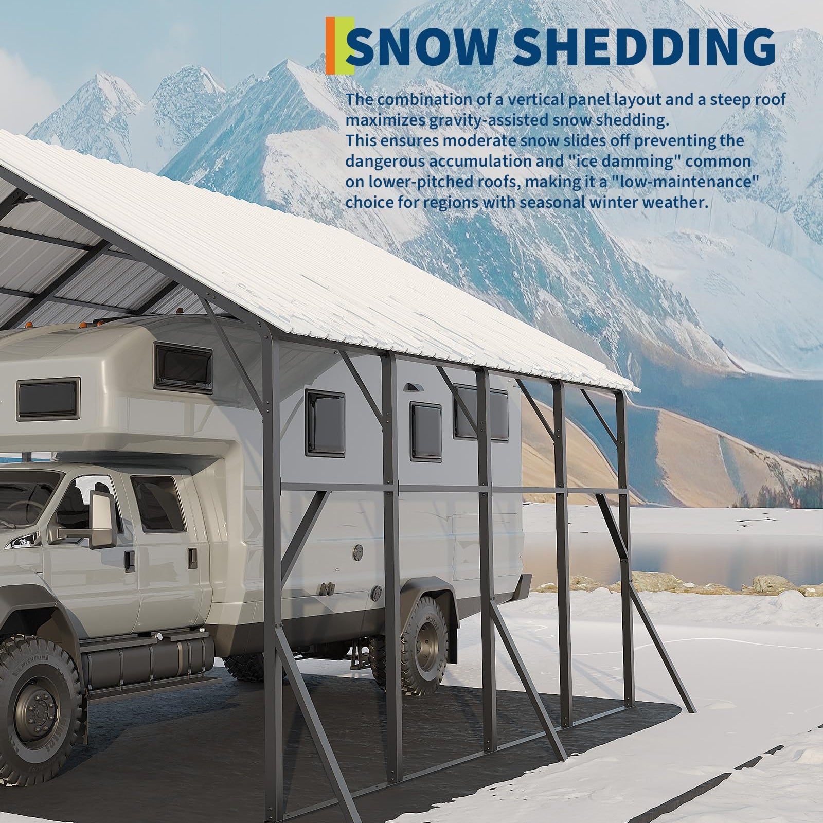 Garvee 20' × 20' Metal Carport Kit, Heavy Duty 2-Car Steel Shelter with 120° Vertical Roof for RV, Truck & Tractor