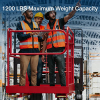 Garvee 36" × 36" Forklift Safety Cage, 1200 lb Steel Man Basket with Locking Casters, Guardrails & Drain Hole, Red