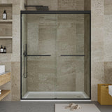 Garvee Frameless Sliding Shower Door,44-48" W x 72" H Double Sliding Shower Door, 3/8" (10mm) Thick SGCC Tempered Glass - Explosion-Proof Film, Brushed Nickel - 72*48" Anodized Silver + Brushed 8Mm Tempered Glass