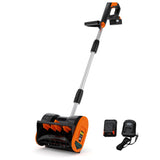 Garvee 12" Cordless Snow Blower with 20v 4.0Ah Battery and Charger 17ft Throw Distance for Sidewalk & Driveway, Orange - Black & Orange